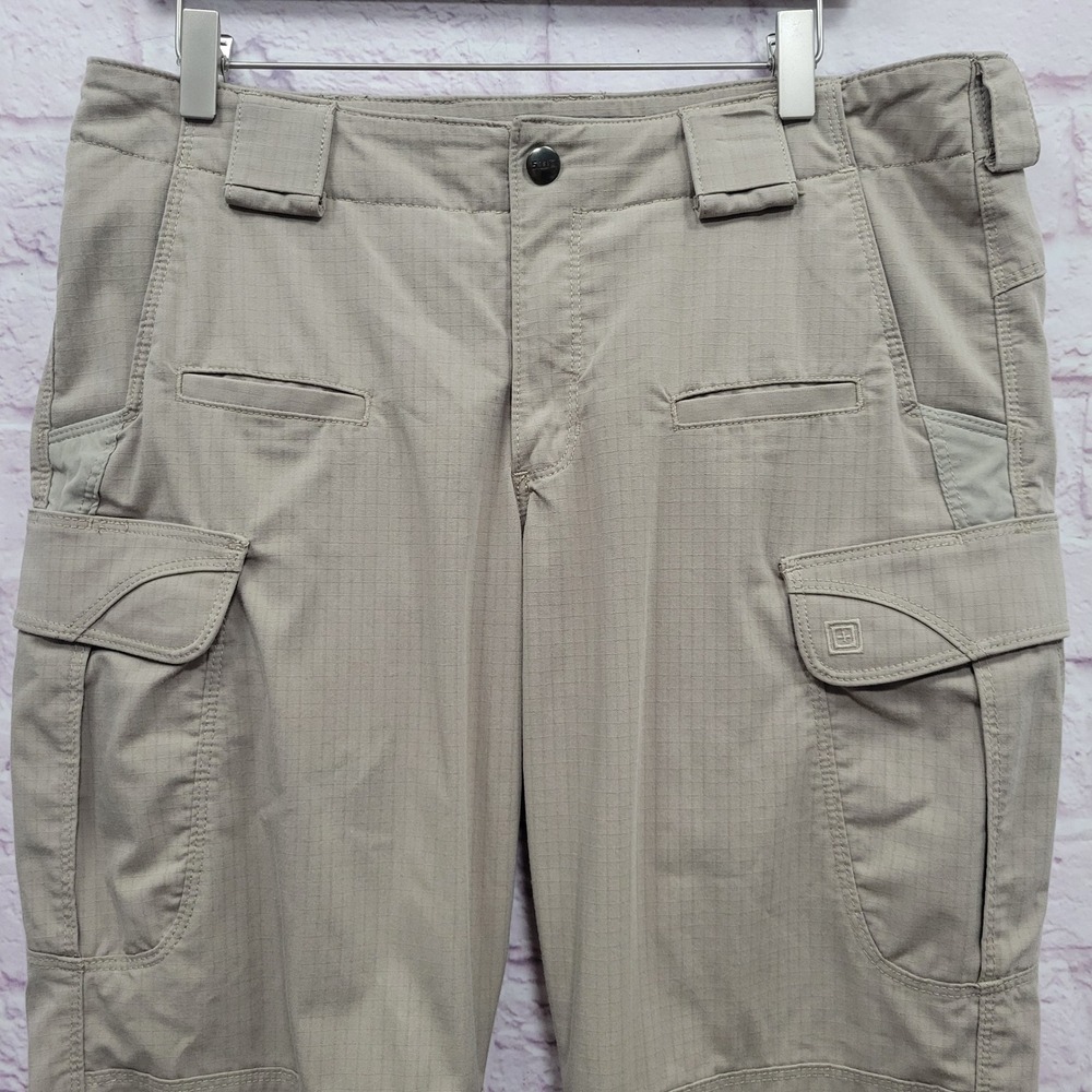5.11 Tactical Cargo Pants Womens 12 Long Tan Ripstop Gorpcore Techwear Combat - Picture 4 of 9